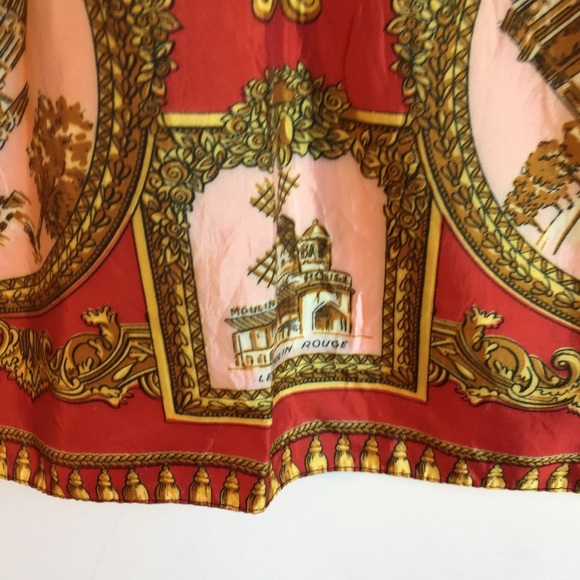 VINTAGE PARIS THEME SQUARE RAIN SCARF - Picture 8 of 16